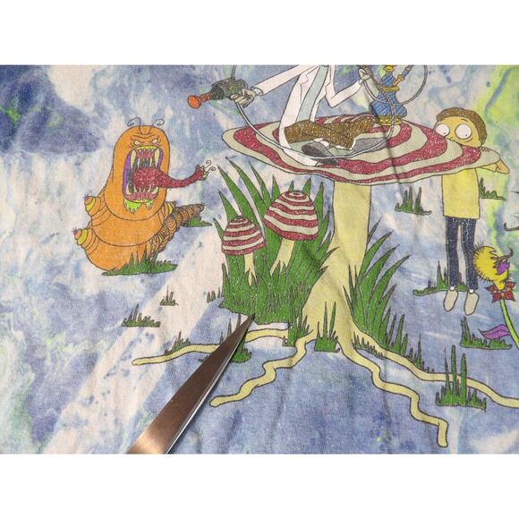 Rick & Morty Tee Shirt Adult Large Tie Dye Blue Graphic Ripple Junction - Picture 10 of 11